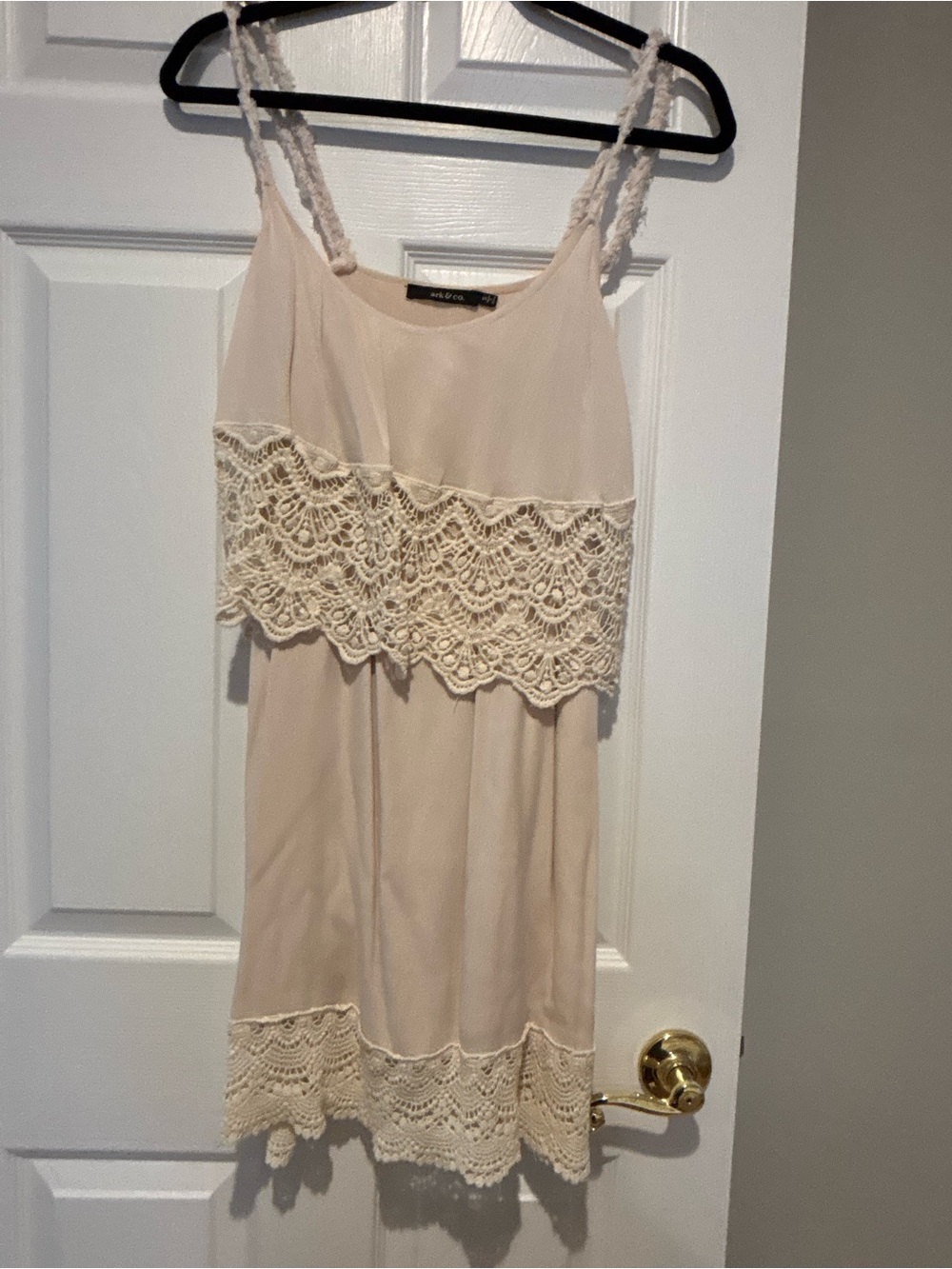 Ark & Co Cream Crochet-Trimmed Slip Tank